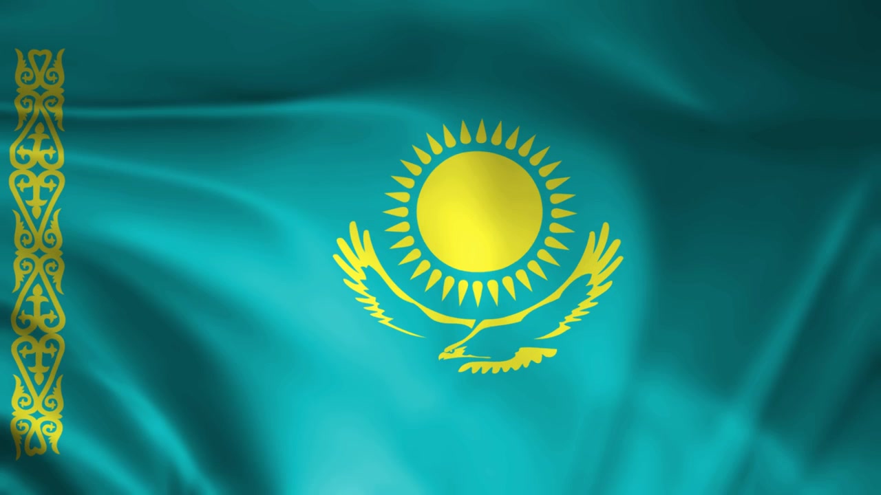 Waving Flag of Kazakhstan