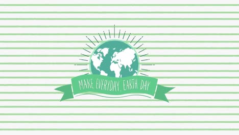 Animation-of-earth-day-text-banner-against-green-stripes-in-in-seamless-pattern-on-white-background