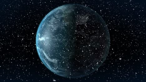 digital animation of earth globe rotating on black background 4k