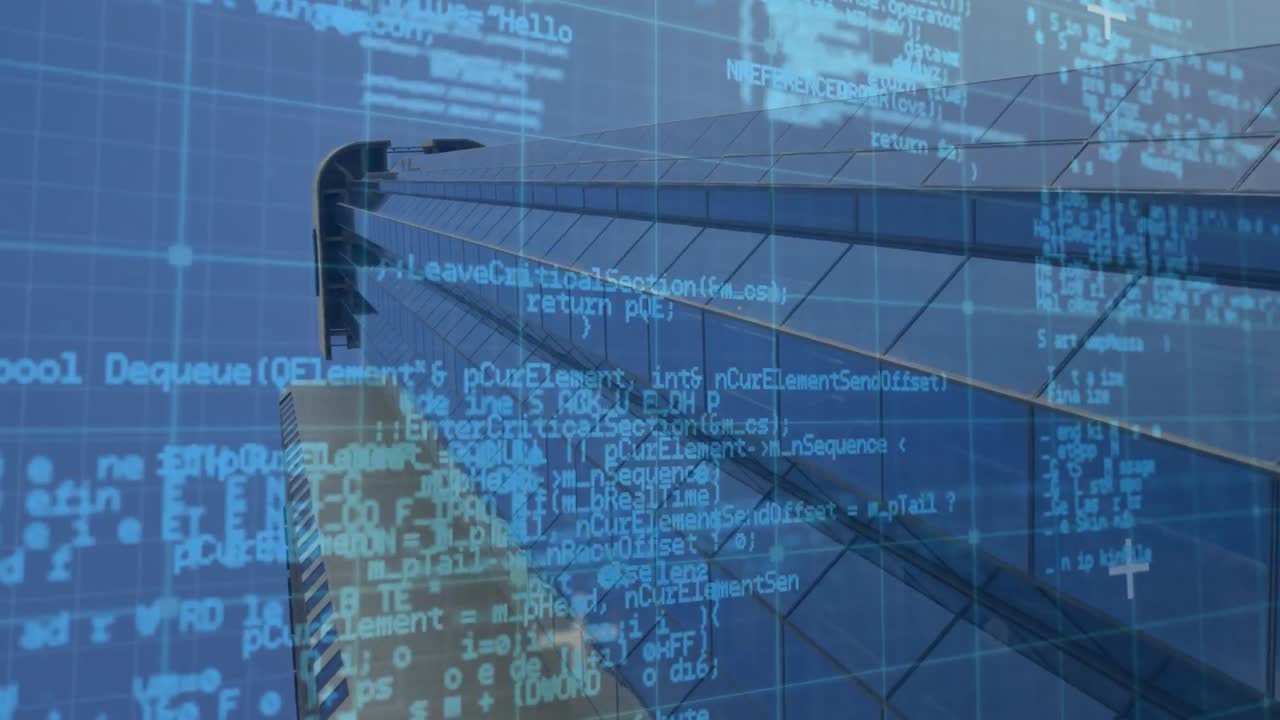 animazione dell'elaborazione dei dati sul paesaggio urbano