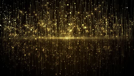 4k gold particles awards backgrond is een motion graphics. luxe gouden deeltjes die vooruitgaan.