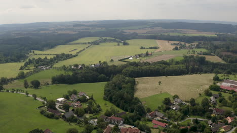 picturesque countryside with villages,fields,forests and hills