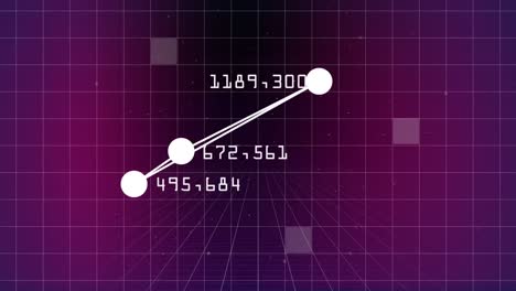 animación generada digitalmente contra el patrón de cuadrícula blanca