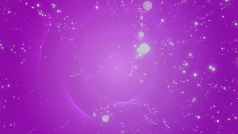 Digitally-generated-video-of-glowing-spots-moving-in-hypnotic-motion-against-violet-background