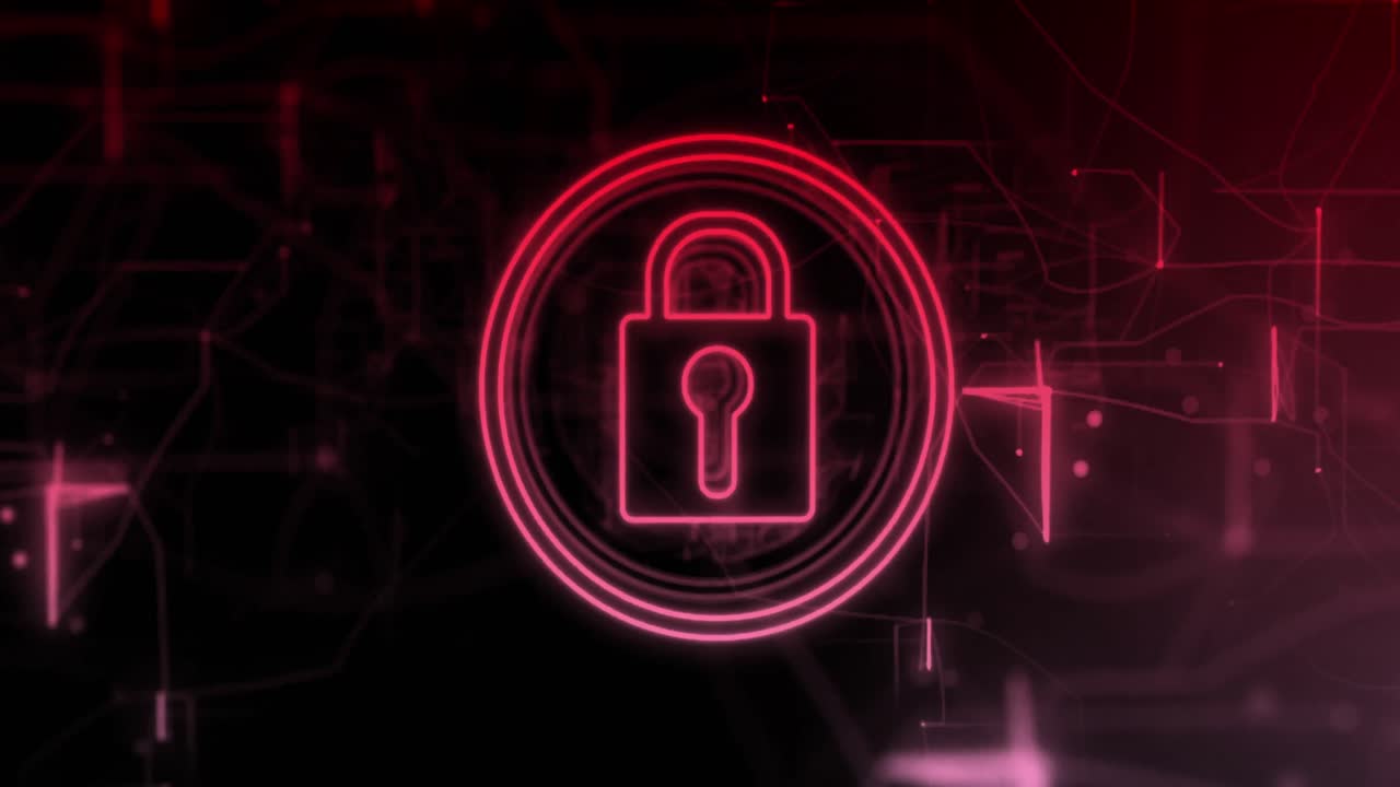 animación de un candado sobre un fondo negro