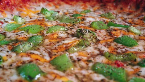 extremo primer plano macro de una pizza vegetariana