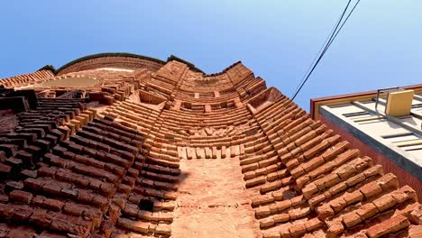 detailed view of historic brick structure