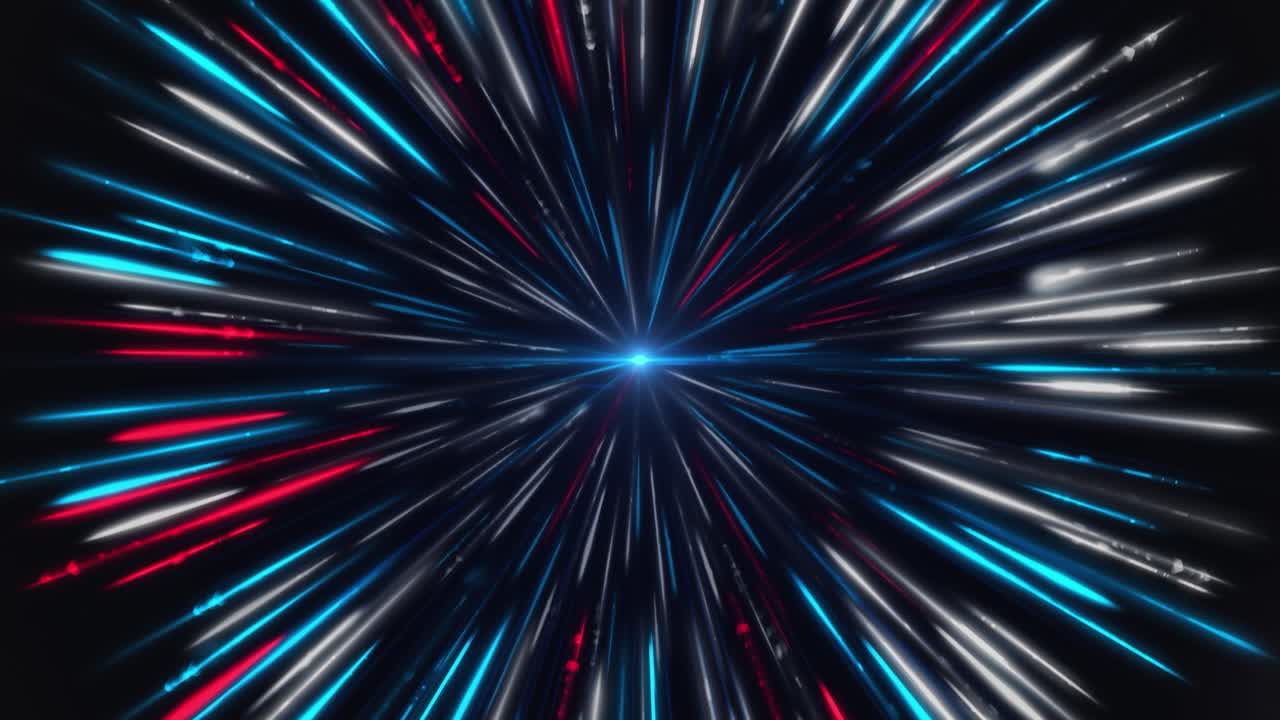 은색, 파란색, 색 선들이 바으로 빛나는 추상적인 배경