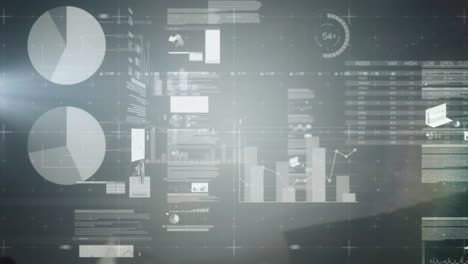 animación de procesamiento de datos sobre diversas personas que se estrechan la mano