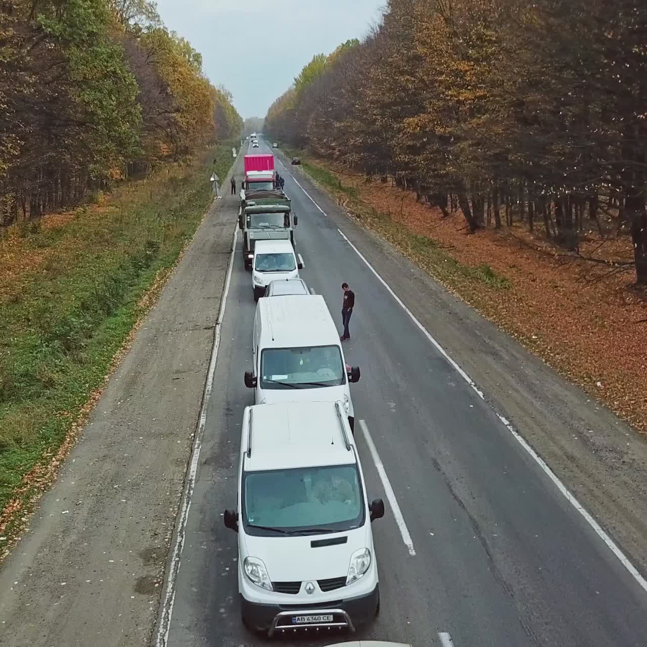 Road works during construction
