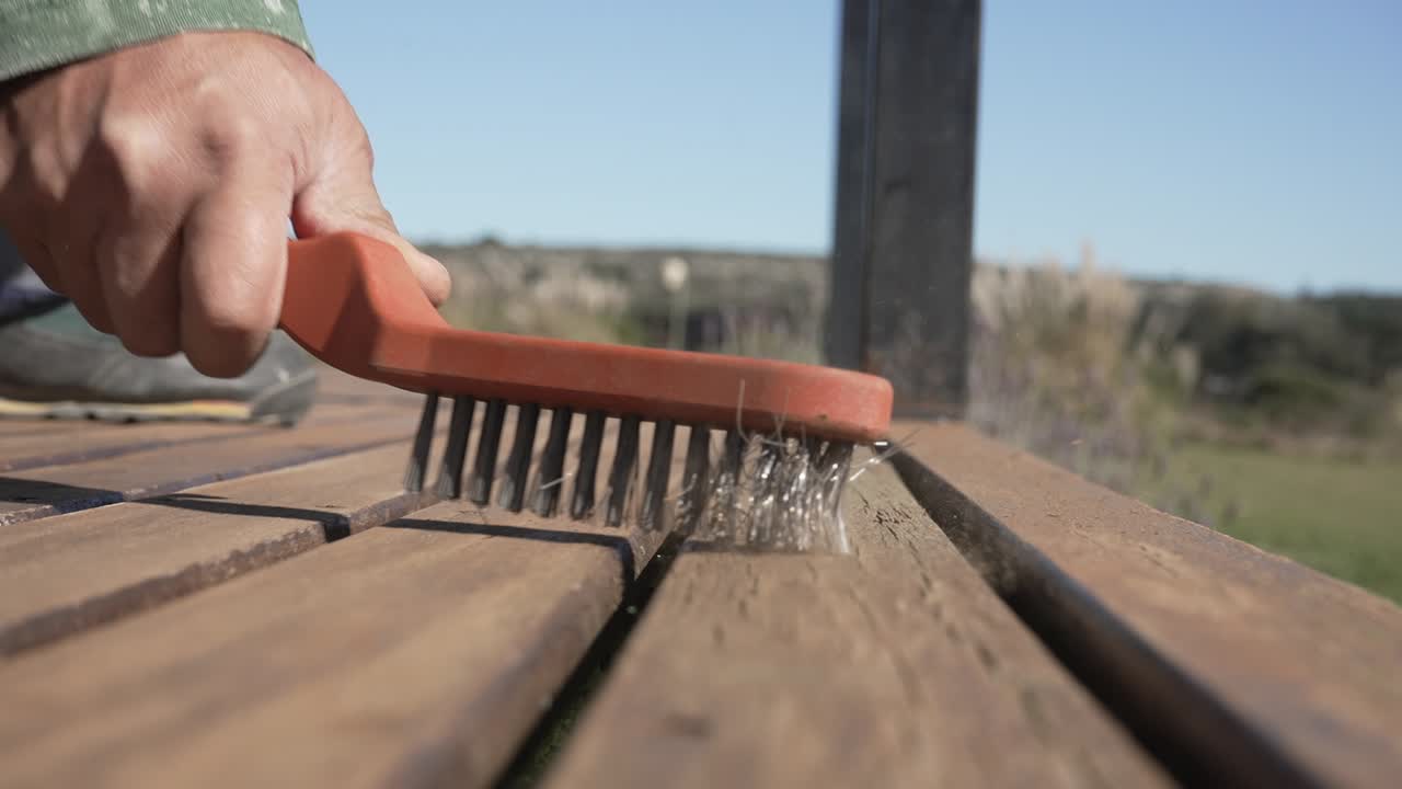 superficie de madera para cepillado a mano