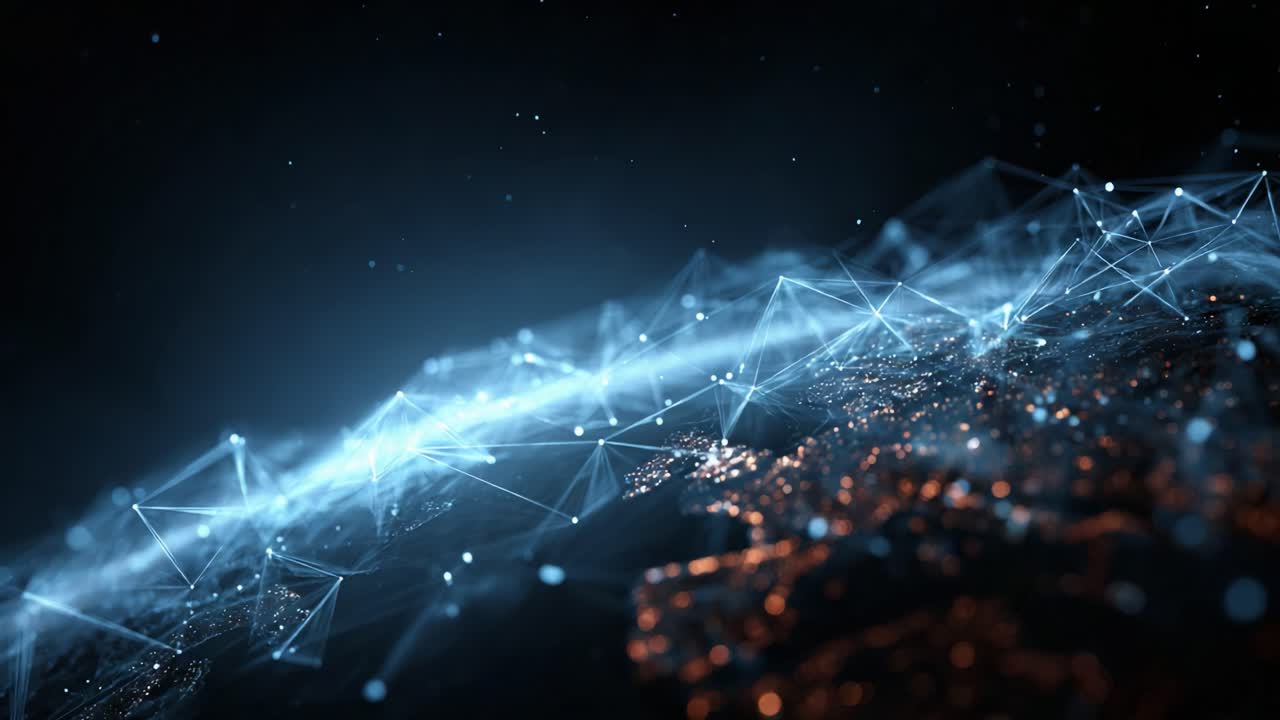 A Stunning Visualization of a Networked World: Illuminated Connections Across Digital Landscapes Showcasing the Intertwined Nature of Modern Technology and Data Flow