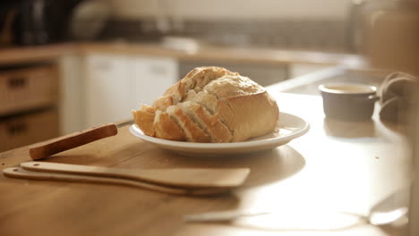 sliced bread on a kitchen table