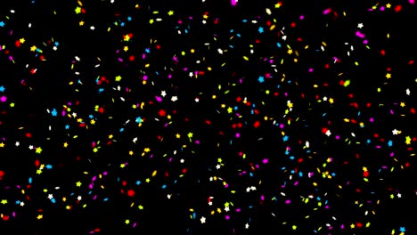 confeti colorido sobre un fondo negro