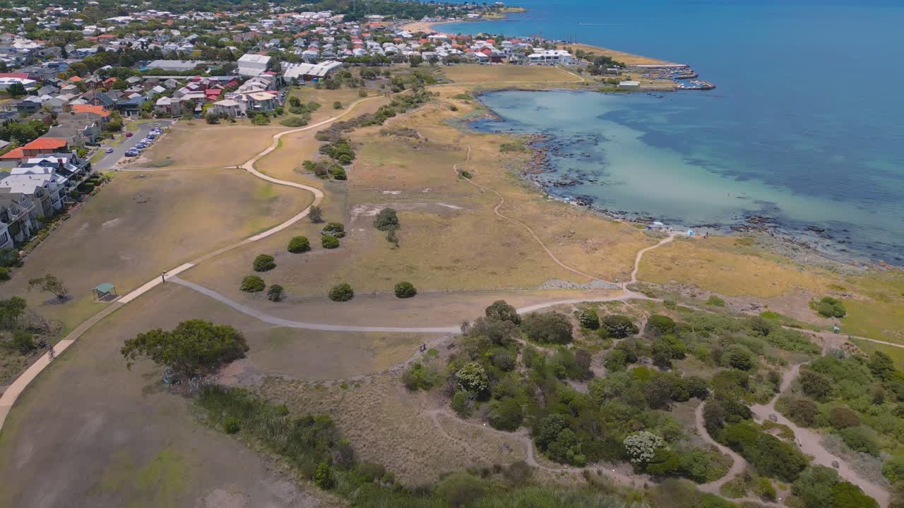 Aerial footage of the Jawbone Marine Sanctuary located in Williamstown, a quiet town located west of Melbourne City.