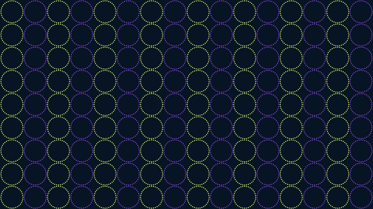 Green and purple neon rings pattern with dots