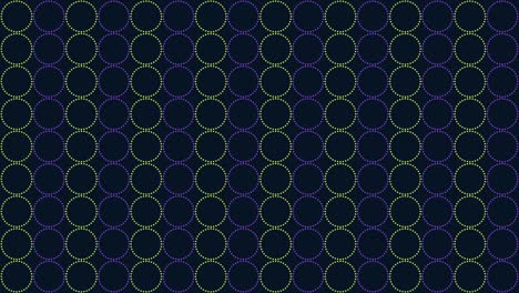 patrón de anillos de neón verde y morado con puntos