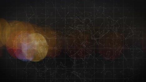 animación del procesamiento de datos sobre puntos de luz