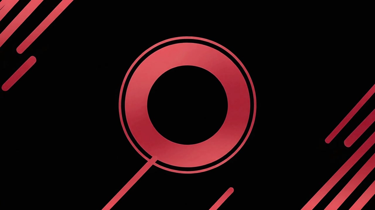 Abstract Red Concentric Circles Expanding and Contracting on Black Background