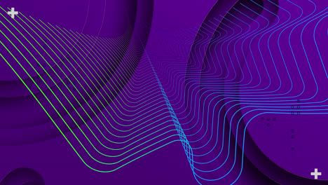animación de líneas coloridas y formas púrpuras sobre un fondo púrpura