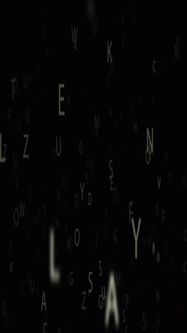 Abstract Digital Animation of Flying Alphabet Letters