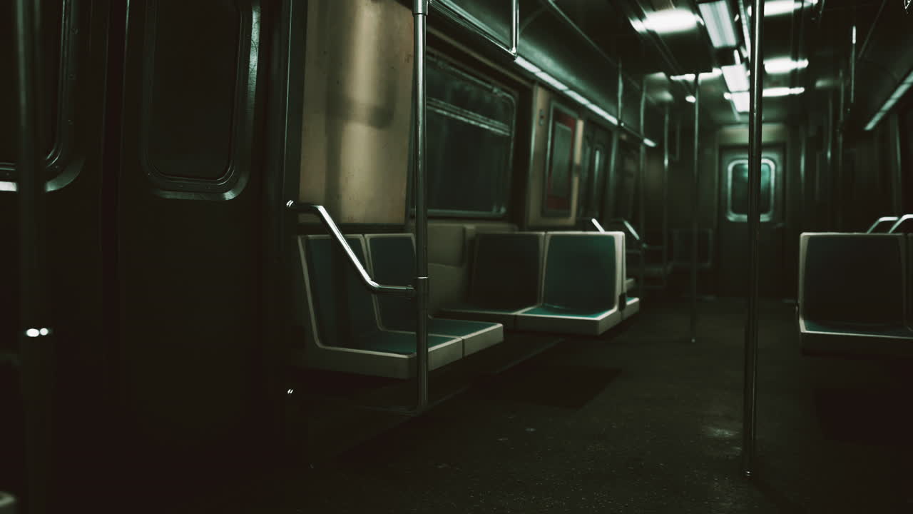Panchine vuote di un vagone della metro