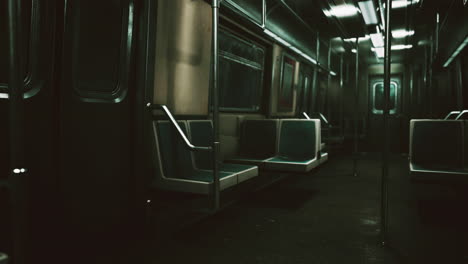 empty benches of metro wagon