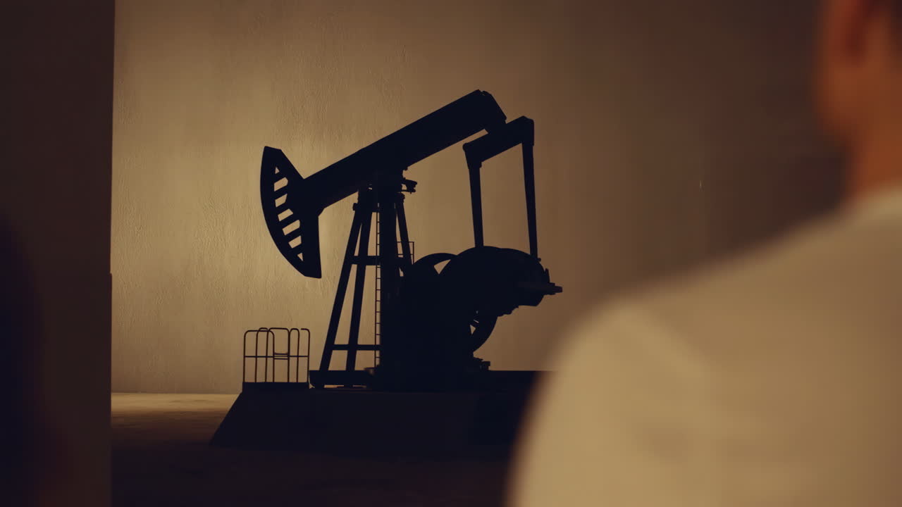 Silhouette of an Oil Pump Jack