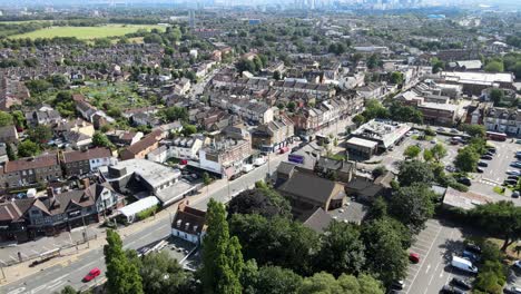 High-Road-Leytonstone-Este-De-Londres-Reino-Unido-Imágenes-Aéreas