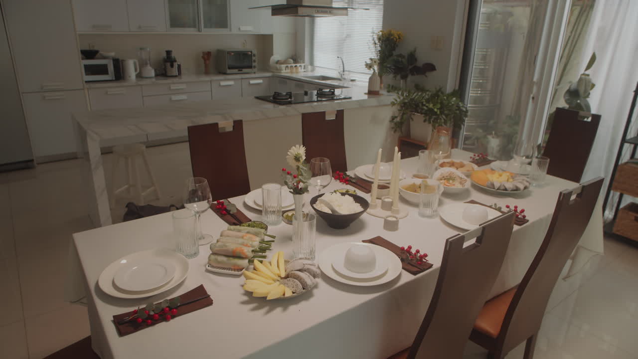 Festive Table with Christmas Meal