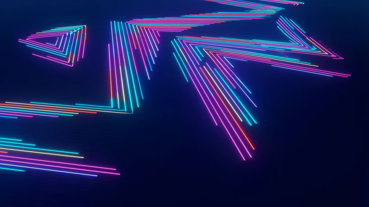 Vibrant Neon Geometric Light Trails