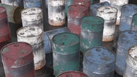 rusty oil barrels