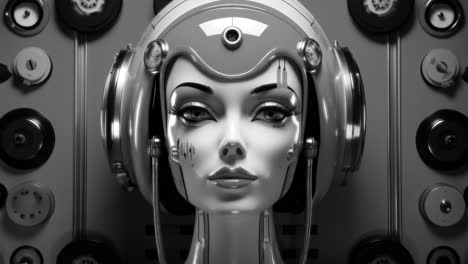 auriculares tecnológicos femeninos y auriculares vr de la era espacial hechos con ia