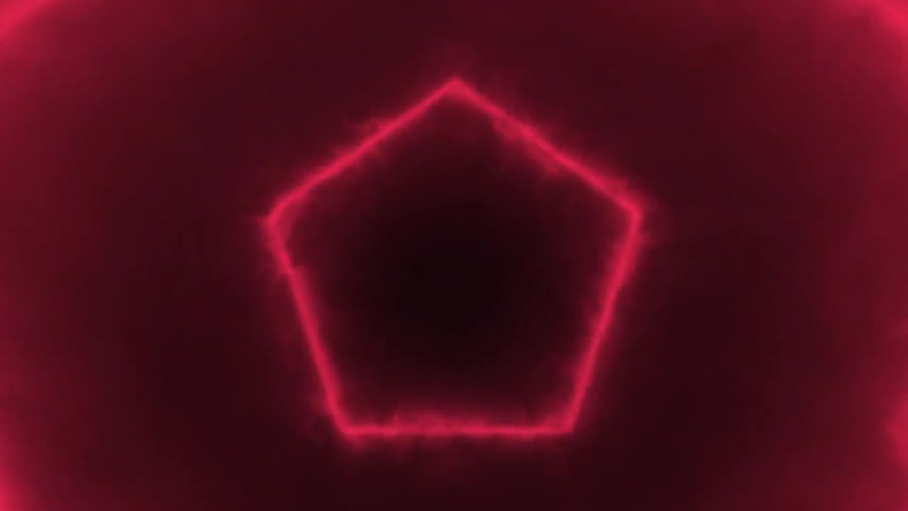 여러 개의 육각형 모양이 움직이고 검은 바탕에 색을 바꾸고 있습니다.