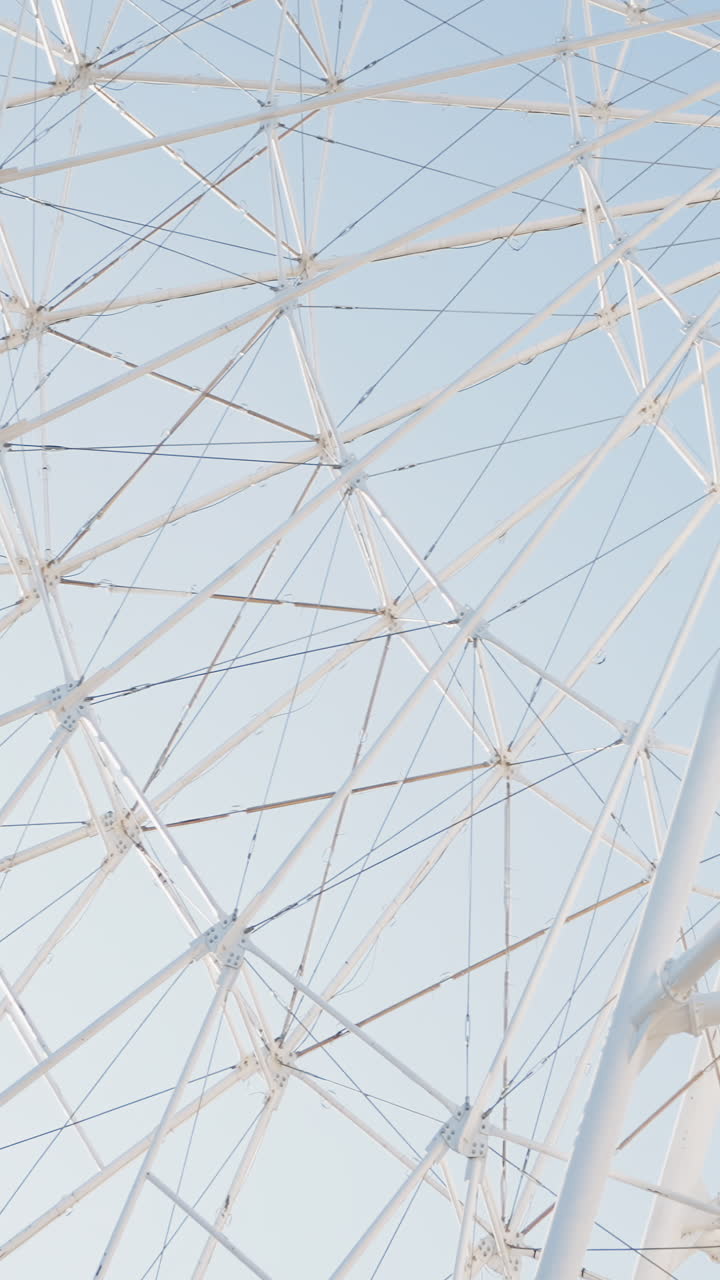 Close-up view of a Ferris wheel structure