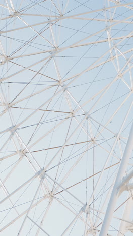 close-up view of a ferris wheel structure