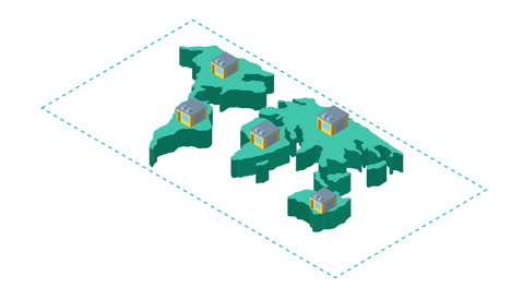 earth maps with locations logistic animation