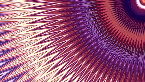 dynamic abstract background with kaleidoscope motions forming zigzag and spiral with semicircles and rotation turns in colors purple, pink, orange,  white and blue