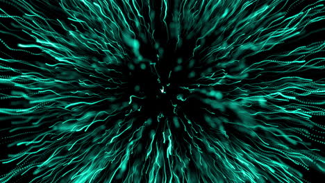 rastros de luz azul explotando contra un fondo negro