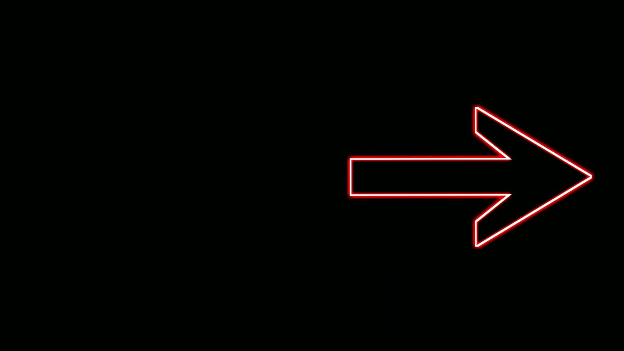 오른쪽 화살표 네온 블랙 배경에 현대 애니메이션