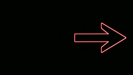 flecha derecha animación moderna de neón sobre fondo negro