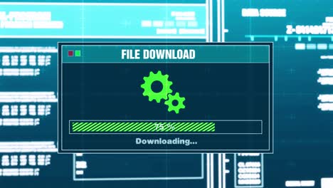 Computer Interface Showing File Download Progress and Error