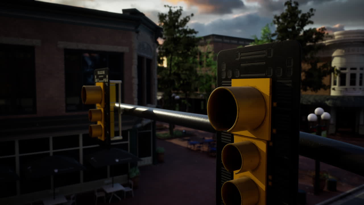 비어있는 거리가 있는 작은 마을