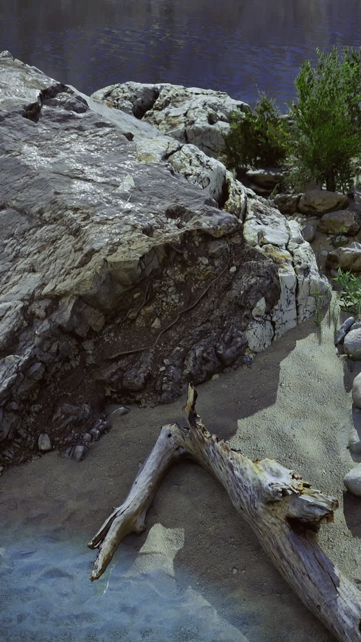Natural rocks and calm waters make for a peaceful landscape
