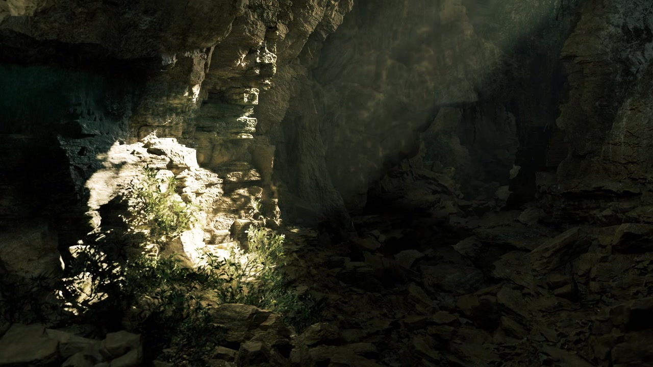 Sunlit mineral pillars emphasizing geological features in subterranean space