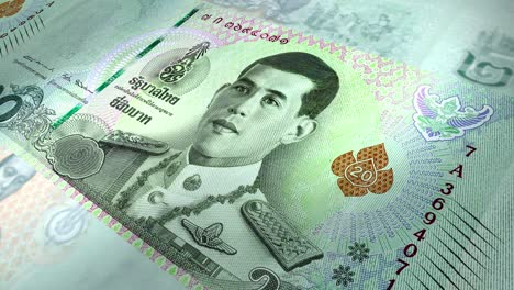 20 thai baht, close up footage of thailand money