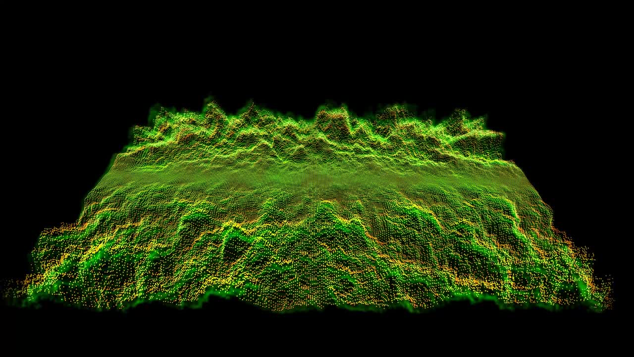 abstracto forma de onda de limón verde sonido audio música oscilación, visualización tecnología de ondas superficie digital