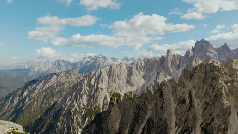 aerial drone shot of the alps in dolomites, italy, 4k