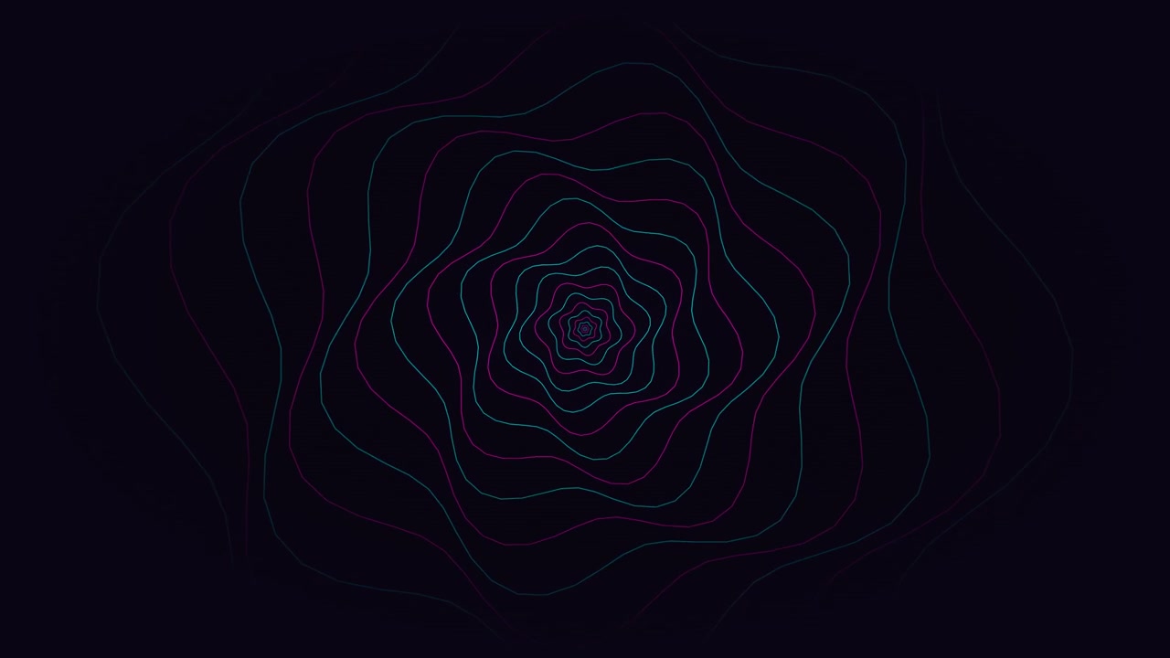 Animazione astratta di motivo a onde al neon pulsanti