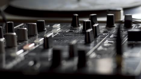 high definition close up shot of dj's turn table